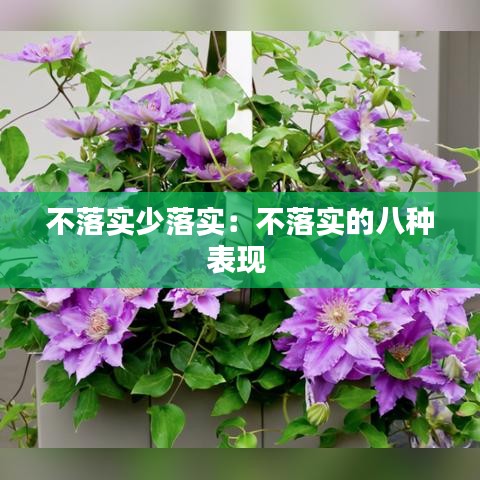 不落实少落实：不落实的八种表现 