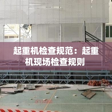 起重机检查规范：起重机现场检查规则 