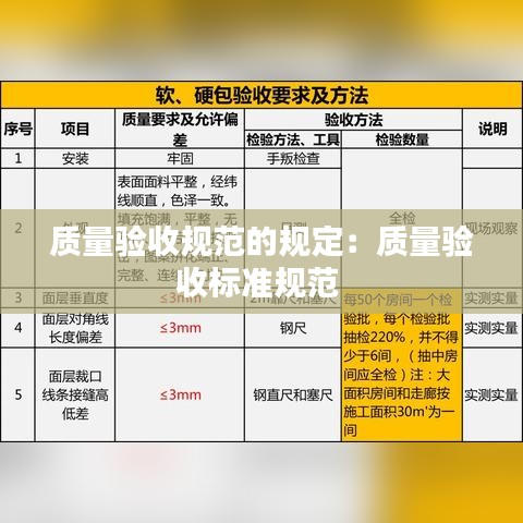 质量验收规范的规定：质量验收标准规范 
