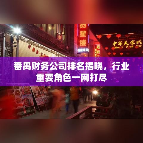 番禺财务公司排名揭晓，行业重要角色一网打尽