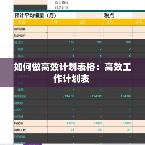 如何做高效计划表格：高效工作计划表 