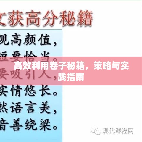 高效利用卷子秘籍，策略与实践指南