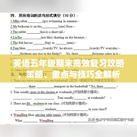 英语五年级期末高效复习攻略，策略、重点与技巧全解析