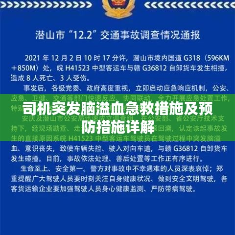 司机突发脑溢血急救措施及预防措施详解
