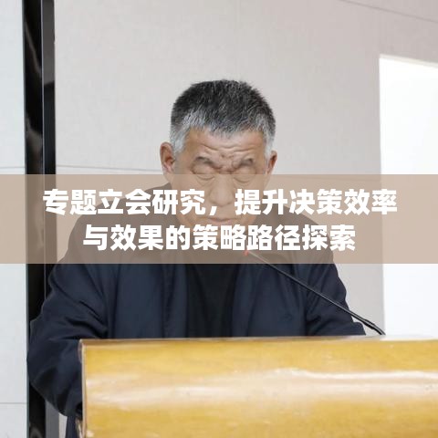 专题立会研究，提升决策效率与效果的策略路径探索