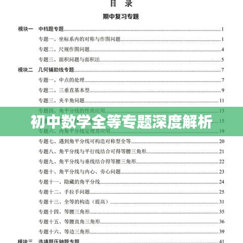 初中数学全等专题深度解析